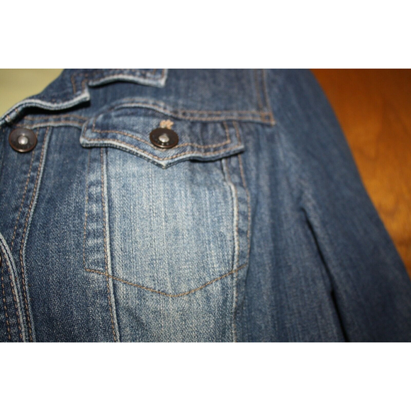 Axcess Liz Claiborne Denim Jean Jacket Sz L LS Blue Pockets Women's Juniors EUC - Picture 5 of 7